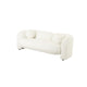 Diana 80 Inch Loveseat Thick Padded Wide Seat Off White Fabric Wood By Casagear Home BM315007