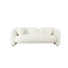 Diana 80 Inch Loveseat, Thick Padded Wide Seat, Off White Fabric, Wood By Casagear Home