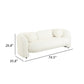 Diana 80 Inch Loveseat Thick Padded Wide Seat Off White Fabric Wood By Casagear Home BM315007