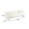 Diana 80 Inch Loveseat Thick Padded Wide Seat Off White Fabric Wood By Casagear Home BM315007