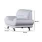 Siaa 47 Inch Sofa Chair White Faux Leather Upholstery Chrome Metal Wood By Casagear Home BM315008