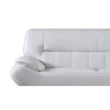 Siaa 82 Inch Sofa White Faux Leather Upholstery Chrome Metal Wood By Casagear Home BM315010