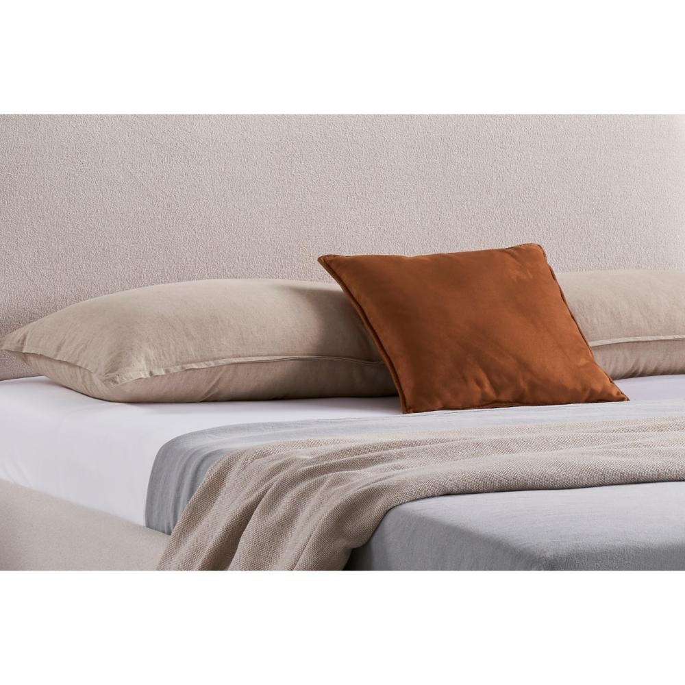 Diy California King Bed Low Profile Camelback Headboard Ivory Upholstery By Casagear Home