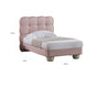 Jeny Full Size Bed Pink Leather Upholstered Tufted Headboard Wood By Casagear Home