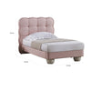 Jeny Queen Size Bed Pink Leather Upholstered Tufted Headboard Wood By Casagear Home