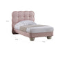 Jeny Queen Size Bed Pink Leather Upholstered Tufted Headboard Wood By Casagear Home BM315018