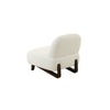 34 Inch Accent Chair Armless Softly Padded White Fabric Solid Wood By Casagear Home BM315024