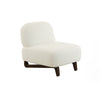 34 Inch Accent Chair, Armless, Softly Padded White Fabric, Solid Wood By Casagear Home