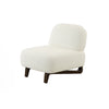 34 Inch Accent Chair Armless Softly Padded White Fabric Solid Wood By Casagear Home BM315024