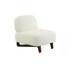 34 Inch Accent Chair Armless Softly Padded White Fabric Solid Wood By Casagear Home BM315024