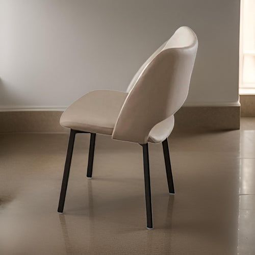 Hem 22 Inch Dining Chair Set of 2, Beige Faux Leather, Armless Open Back By Casagear Home