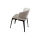 Ahm 23 Inch Dining Chair Set of 2 Curved Padded Beige Faux Leather By Casagear Home BM315030