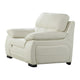 Myn 47 Inch Sofa Chair Ivory Tufted Italian Leather Upholstery Cushioned By Casagear Home BM315032