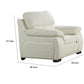 Myn 47 Inch Sofa Chair Ivory Tufted Italian Leather Upholstery Cushioned By Casagear Home BM315032