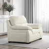 Myn 47 Inch Sofa Chair, Ivory Tufted Italian Leather Upholstery, Cushioned By Casagear Home