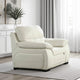 Myn 47 Inch Sofa Chair, Ivory Tufted Italian Leather Upholstery, Cushioned By Casagear Home