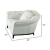 Tmy 45 Inch Accent Chair Throw Pillow Soft White Tufted Italian Leather By Casagear Home