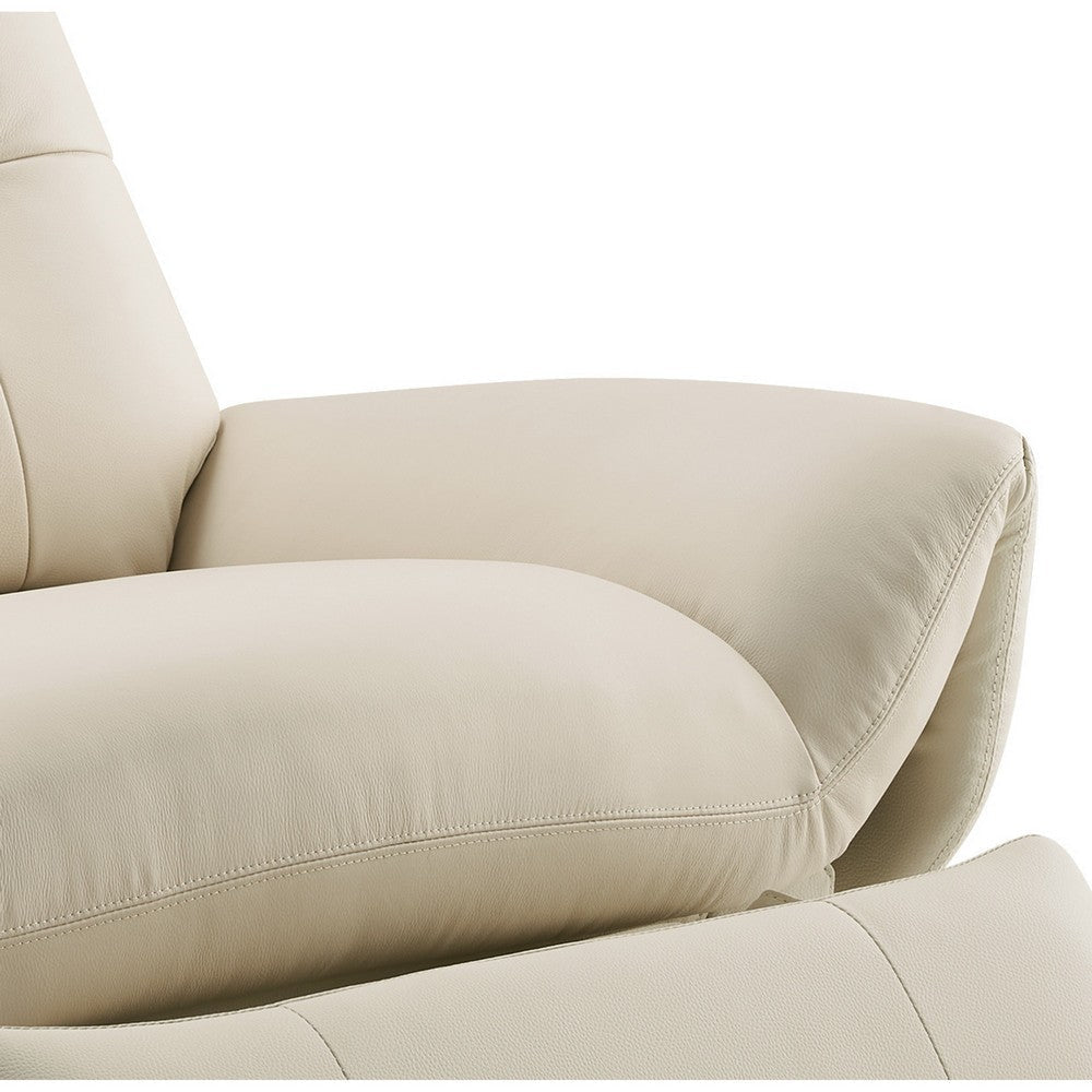 Femi 39 Inch Swivel Power Recliner Infusion Chair Ivory Tufted Fabric By Casagear Home