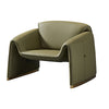 Hei 38 Inch Accent Chair, Green Real Leather Upholstery, Gold Metal Finish By Casagear Home