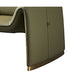 Hei 38 Inch Accent Chair, Green Real Leather Upholstery, Gold Metal Finish By Casagear Home