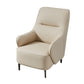 Lavy Accent Chair Armchair Tall Back Cream Real Leather Upholstery By Casagear Home BM315053