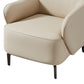 Lavy Accent Chair Armchair Tall Back Cream Real Leather Upholstery By Casagear Home BM315053