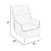 Lavy Accent Chair Armchair Tall Back Cream Real Leather Upholstery By Casagear Home BM315053