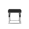 Rix 21 Inch Side End Table, 1 Drawer, X Shape Steel Legs, Black Wood Top By Casagear Home