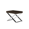 Rix 21 Inch Side End Table 1 Drawer X Steel Legs Espresso Brown Wood By Casagear Home BM315056