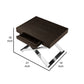 Rix 21 Inch Side End Table 1 Drawer X Steel Legs Espresso Brown Wood By Casagear Home BM315056