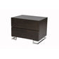 Sam 20 Inch Nightstand 2 Drawers Espresso Brown High Polished Metal Legs By Casagear Home BM315059