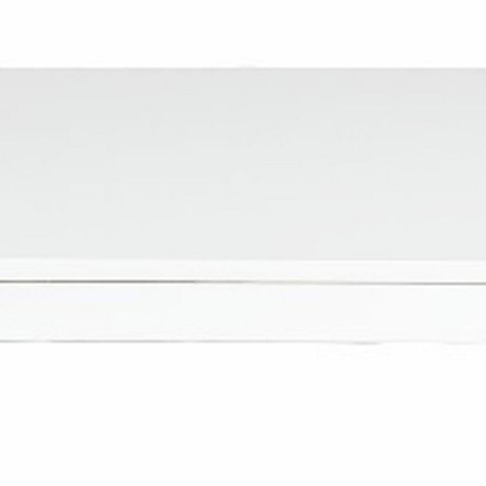 Rix 48 Inch Coffee Table 1 Drawer X Shaped Steel Legs White Wood Top By Casagear Home BM315065