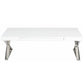 Rix 48 Inch Coffee Table 1 Drawer X Shaped Steel Legs White Wood Top By Casagear Home BM315065