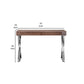 Rix 47 Inch Office Desk Walnut Wood Top 2 Drawers X Polished Steel Legs By Casagear Home BM315069