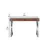 Rix 47 Inch Office Desk Walnut Wood Top 2 Drawers X Polished Steel Legs By Casagear Home BM315069