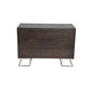 Sam 39 Inch Dresser 3 Drawers Sleek Steel Legs Espresso Brown Wood By Casagear Home BM315074