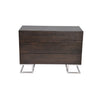 Sam 39 Inch Dresser 3 Drawers Sleek Steel Legs Espresso Brown Wood By Casagear Home BM315074