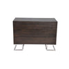 Sam 39 Inch Dresser 3 Drawers Sleek Steel Legs Espresso Brown Wood By Casagear Home