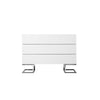 Sam 39 Inch Dresser with 3 Drawers Chrome Steel Legs White Wood Finish By Casagear Home