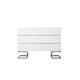 Sam 39 Inch Dresser with 3 Drawers Chrome Steel Legs White Wood Finish By Casagear Home