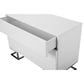 Sam 39 Inch Dresser with 3 Drawers Chrome Steel Legs White Wood Finish By Casagear Home BM315076