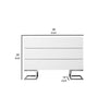 Sam 39 Inch Dresser with 3 Drawers Chrome Steel Legs White Wood Finish By Casagear Home