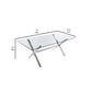 Tia 79 Inch Dining Table, Rectangular Tempered Glass Top, X Steel Legs By Casagear Home