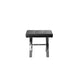 Tia 20 Inch Accent Stool Ottoman Black Faux Leather Polished Chrome Legs By Casagear Home BM315082