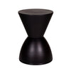 Hillary 17 Inch Side Table Indoor Outdoor Hourglass Shape Black Finish By Casagear Home BM315084