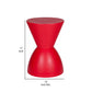 Hillary 17 Inch Side Table Indoor Outdoor Hourglass Shape Red Finish By Casagear Home BM315087