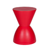 Hillary 17 Inch Side Table, Indoor Outdoor, Hourglass Shape, Red Finish By Casagear Home