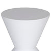 Hillary 17 Inch Side Table Indoor Outdoor Hourglass Shape White Finish By Casagear Home BM315088