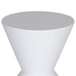 Hillary 17 Inch Side Table, Indoor Outdoor, Hourglass Shape, White Finish By Casagear Home