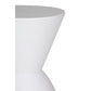 Hillary 17 Inch Side Table Indoor Outdoor Hourglass Shape White Finish By Casagear Home BM315088